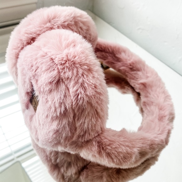 C.C. Brand Ear Muffs Faux Fur Brown Pink Cream - Picture 7 of 8